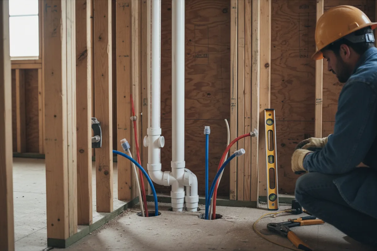 Drain and supply rough-in during Toilet Repair and Installation in Fleming Island